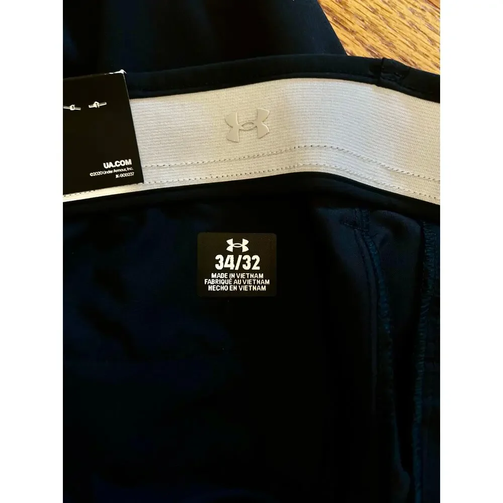 UNDER ARMOUR MENS GOLF STRAIGT PANTS ELASTIC WAIST WATER REPELLANT UPF 50 34/32 - Picture 11 of 12